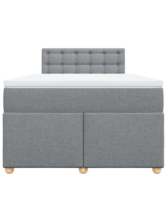 Box spring postel s matrací světle šedá 120 x 200 cm textil