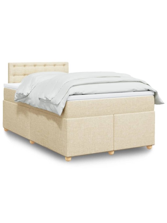 Box spring postel s matrací krémová 120x200 cm textil