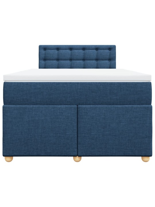 Box spring postel s matrací modrá 120x200 cm textil