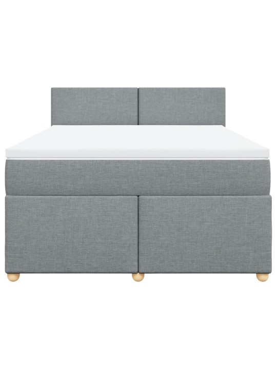 Box spring postel s matrací světle šedá 140 x 190 cm textil