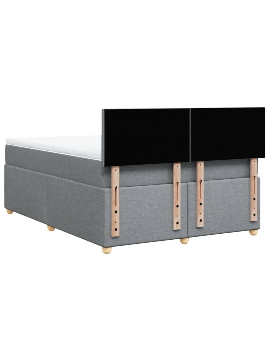 Box spring postel s matrací světle šedá 140 x 190 cm textil