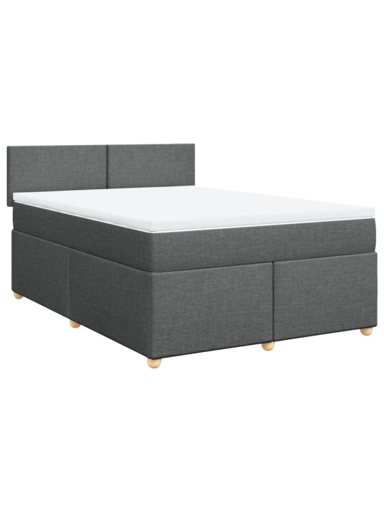 Box spring postel s matrací tmavě šedý 140 x 190 cm textil