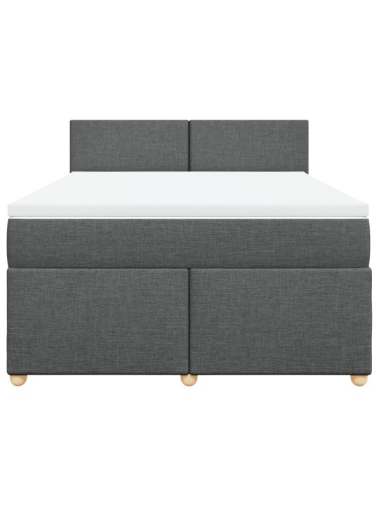 Box spring postel s matrací tmavě šedý 140 x 190 cm textil