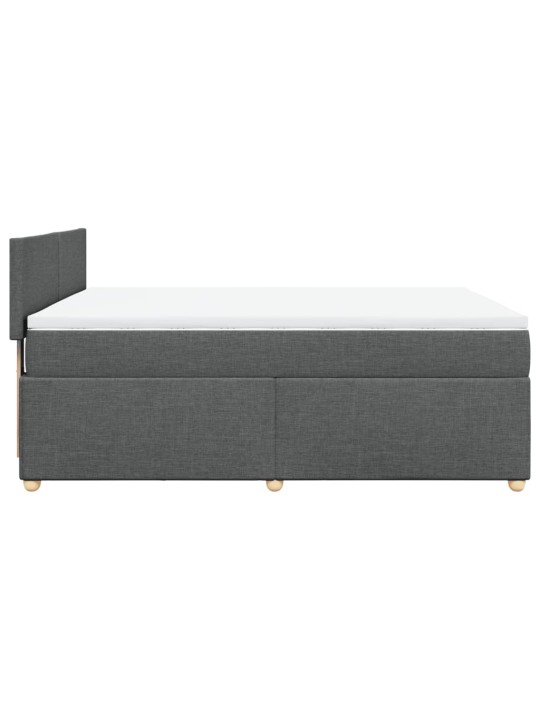 Box spring postel s matrací tmavě šedý 140 x 190 cm textil