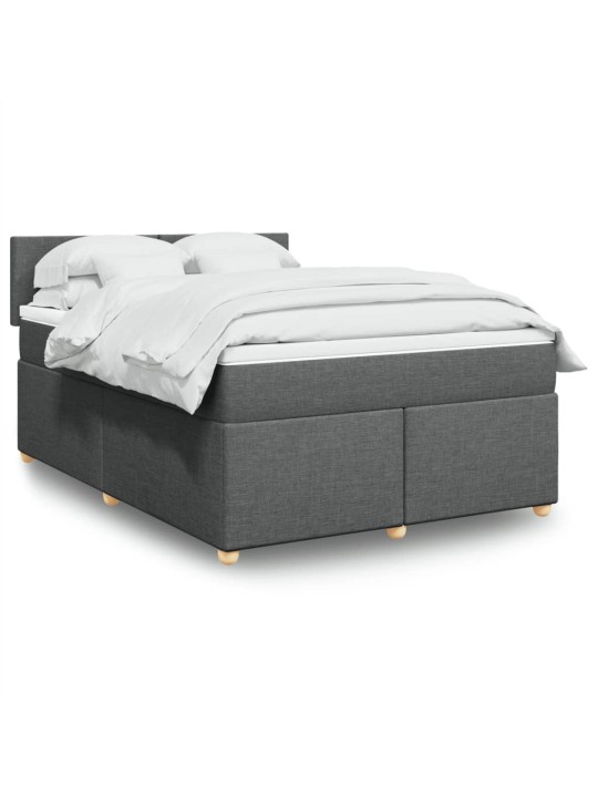 Box spring postel s matrací tmavě šedý 140 x 190 cm textil