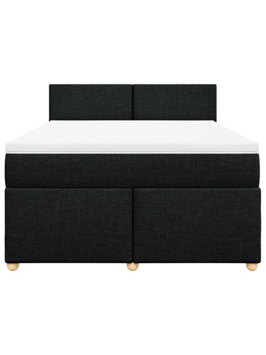 Box spring postel s matrací černá 140 x 190 cm textil