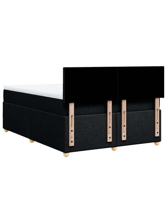 Box spring postel s matrací černá 140 x 190 cm textil