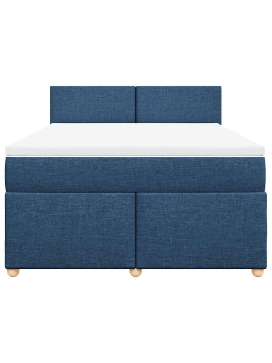 Box spring postel s matrací modrá 140x190 cm textil