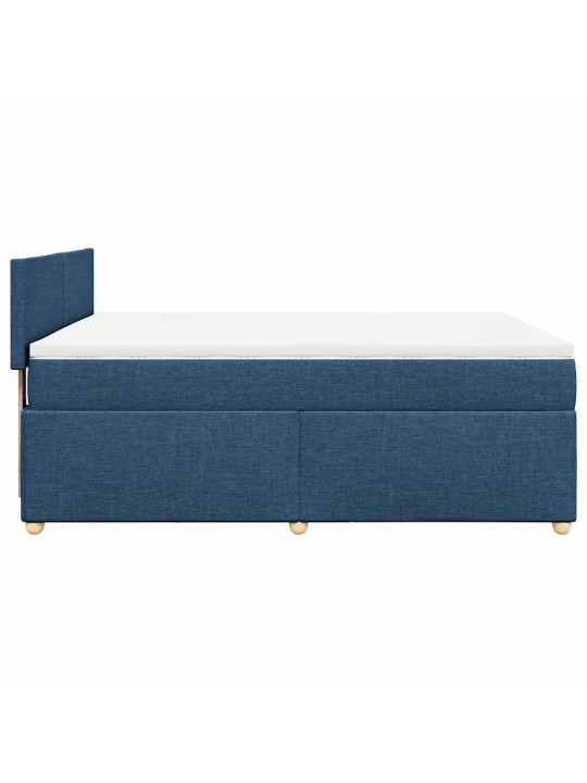Box spring postel s matrací modrá 140x190 cm textil