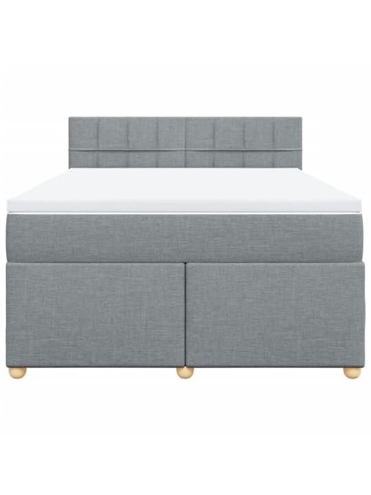 Box spring postel s matrací světle šedá 140 x 190 cm textil