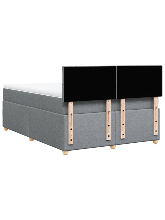 Box spring postel s matrací světle šedá 140 x 190 cm textil