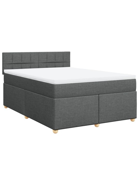 Box spring postel s matrací tmavě šedý 140 x 190 cm textil