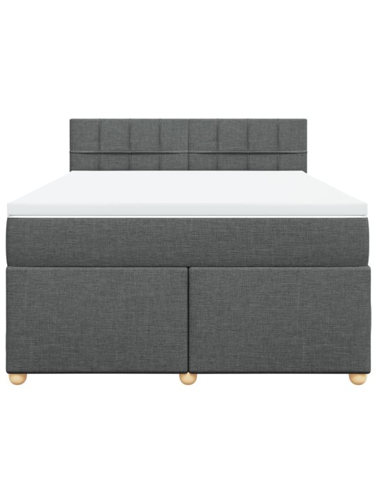 Box spring postel s matrací tmavě šedý 140 x 190 cm textil