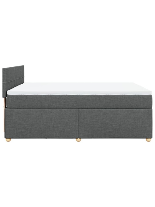 Box spring postel s matrací tmavě šedý 140 x 190 cm textil