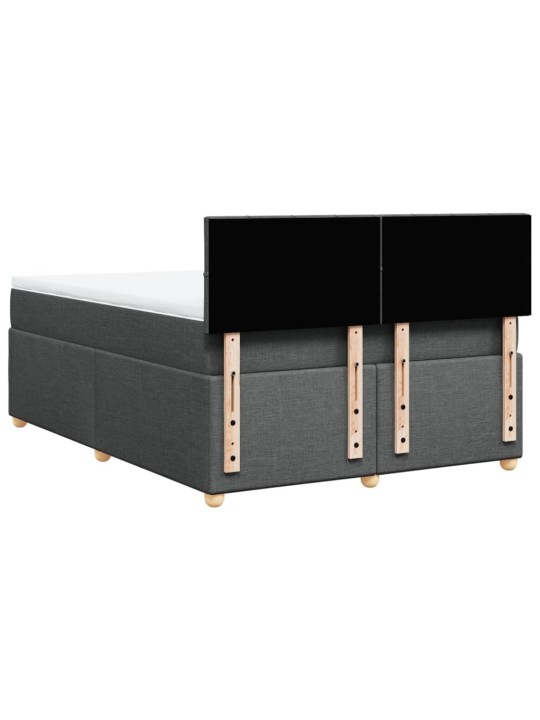 Box spring postel s matrací tmavě šedý 140 x 190 cm textil