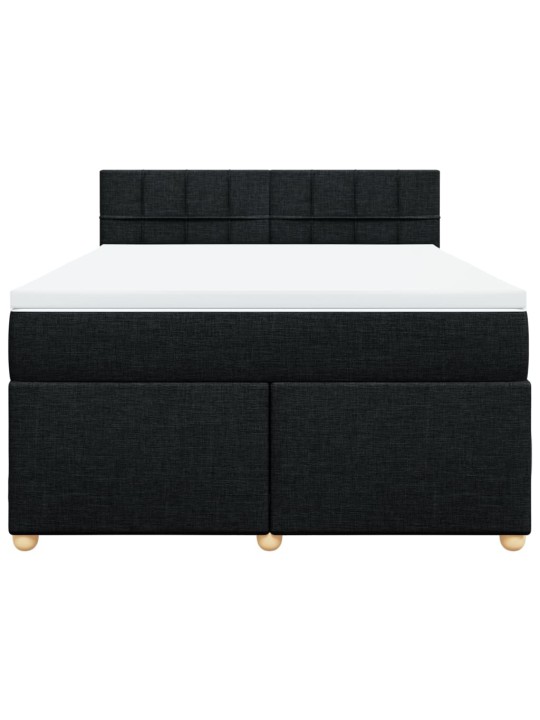 Box spring postel s matrací černá 140 x 190 cm textil