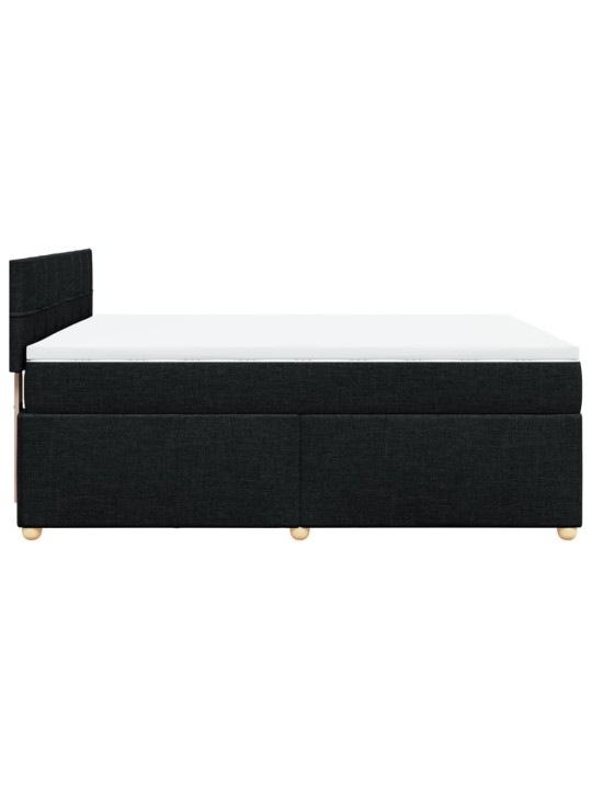 Box spring postel s matrací černá 140 x 190 cm textil