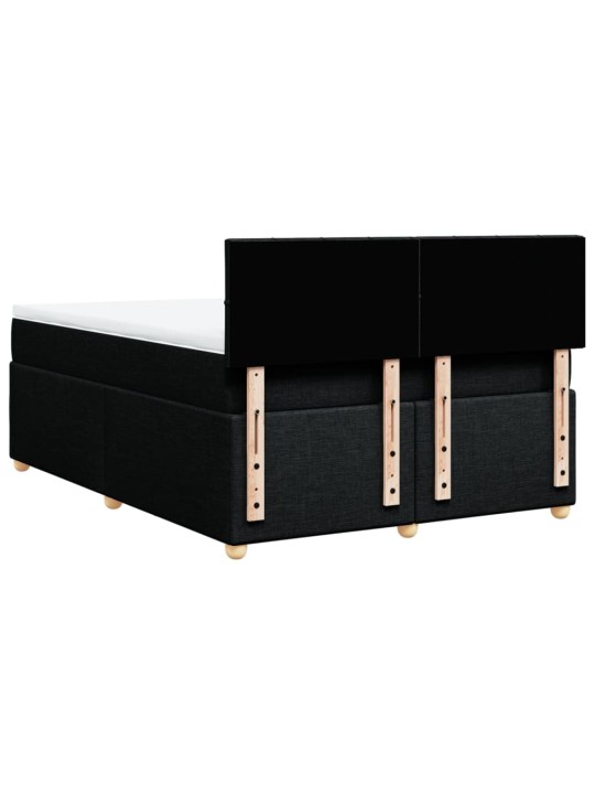 Box spring postel s matrací černá 140 x 190 cm textil