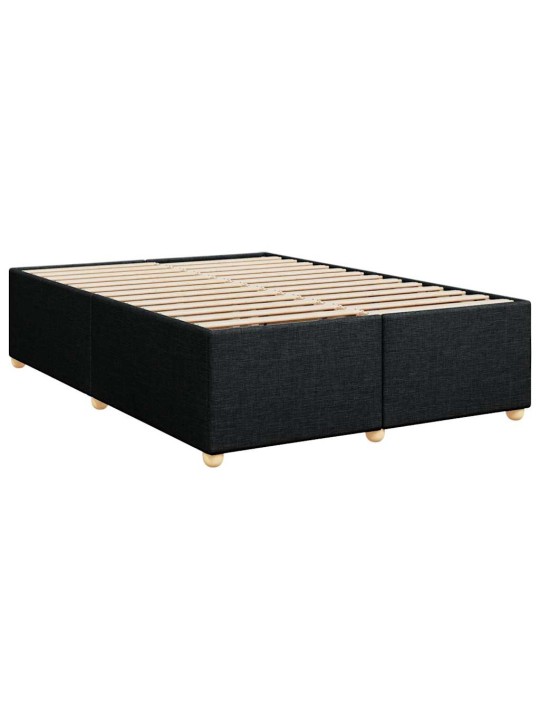 Box spring postel s matrací černá 140 x 190 cm textil