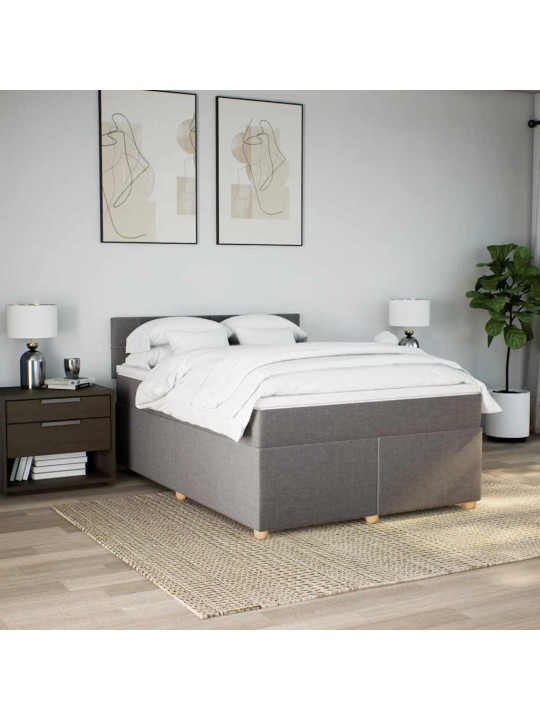 Box spring postel s matrací taupe 140x190 cm textil