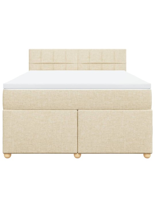 Box spring postel s matrací krémová 140x190 cm textil