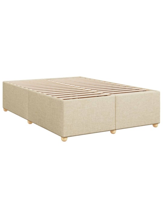 Box spring postel s matrací krémová 140x190 cm textil