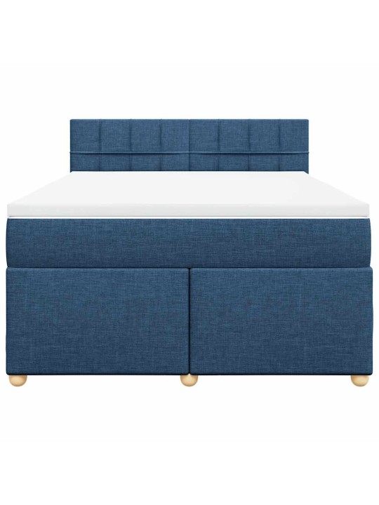 Box spring postel s matrací modrá 140x190 cm textil