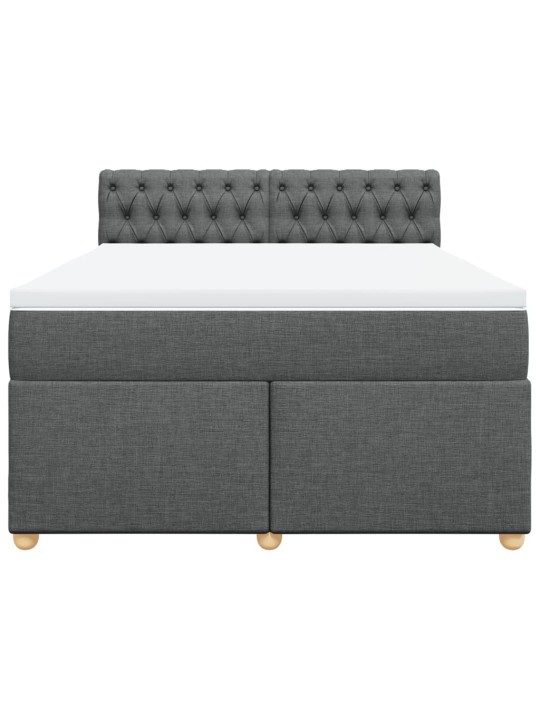 Box spring postel s matrací tmavě šedý 140 x 190 cm textil
