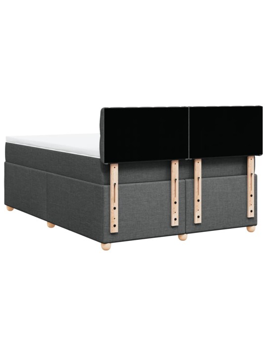 Box spring postel s matrací tmavě šedý 140 x 190 cm textil