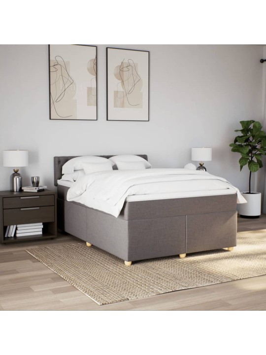 Box spring postel s matrací taupe 140x190 cm textil