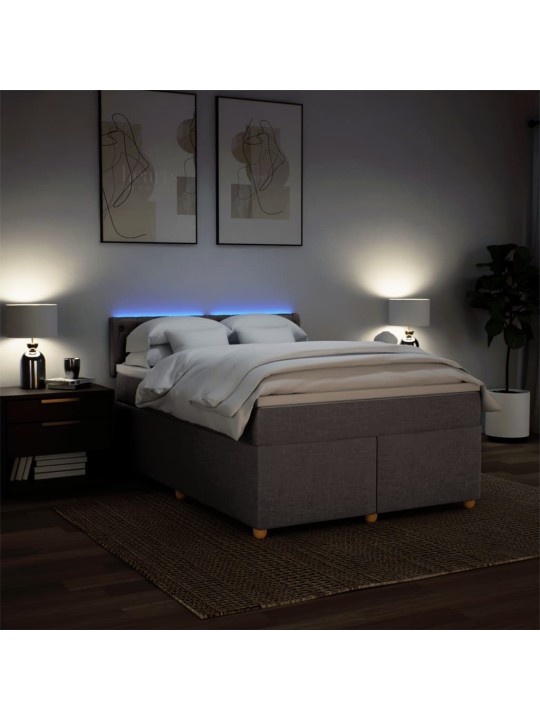 Box spring postel s matrací taupe 140x190 cm textil
