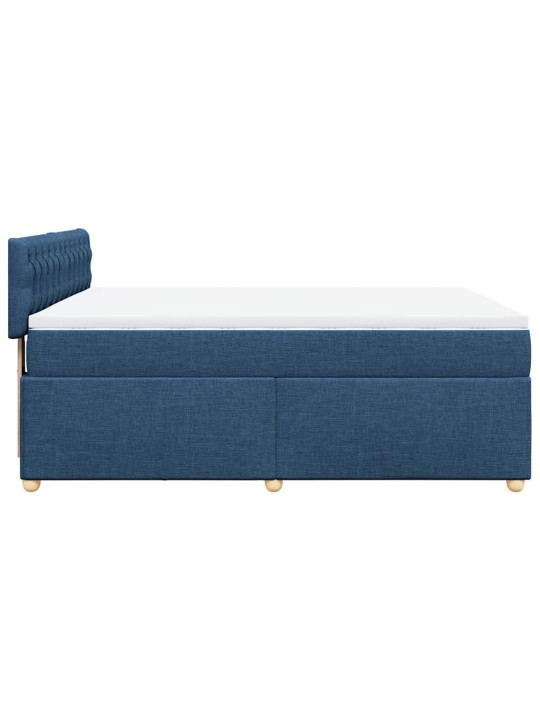 Box spring postel s matrací modrá 140x190 cm textil