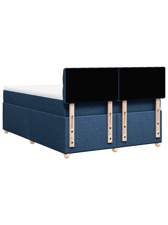 Box spring postel s matrací modrá 140x190 cm textil