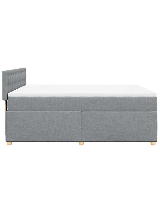 Box spring postel s matrací světle šedá 140 x 190 cm textil