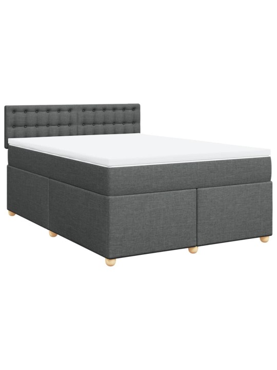 Box spring postel s matrací tmavě šedý 140 x 190 cm textil