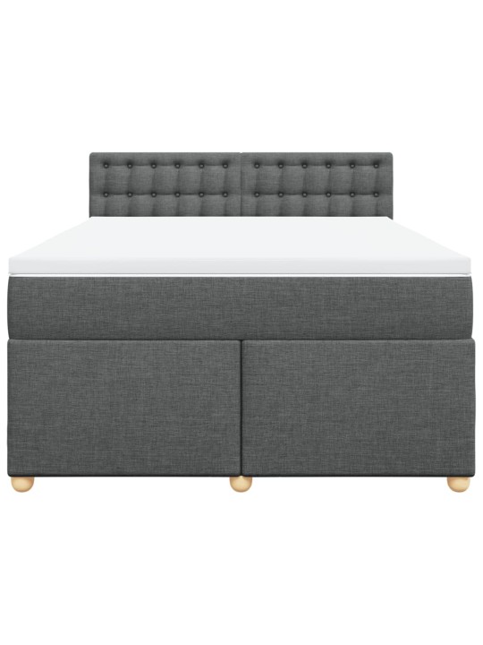 Box spring postel s matrací tmavě šedý 140 x 190 cm textil