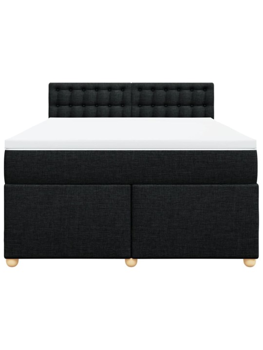 Box spring postel s matrací černá 140 x 190 cm textil