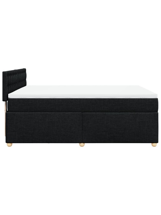 Box spring postel s matrací černá 140 x 190 cm textil