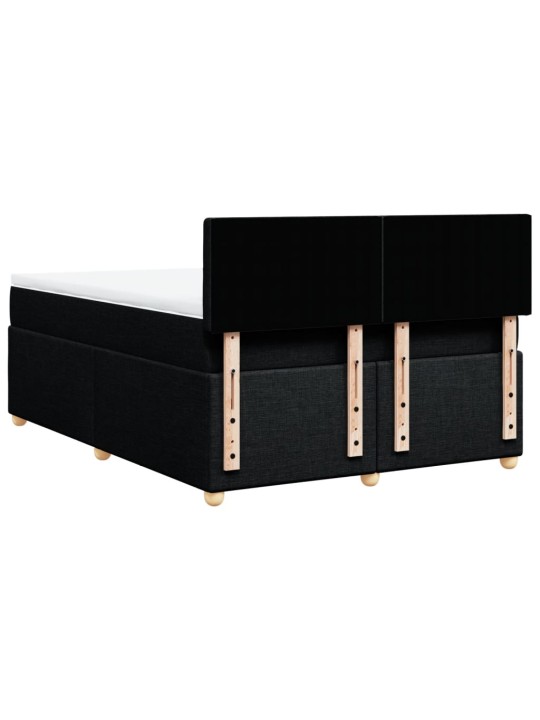 Box spring postel s matrací černá 140 x 190 cm textil