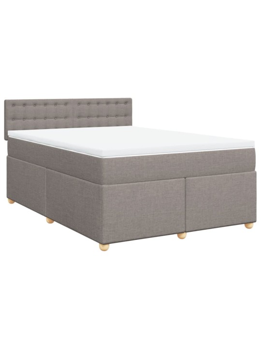 Box spring postel s matrací taupe 140x190 cm textil