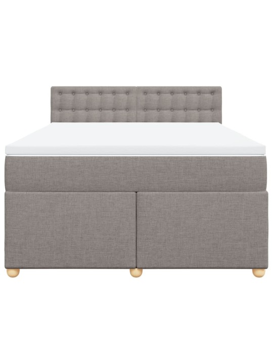 Box spring postel s matrací taupe 140x190 cm textil