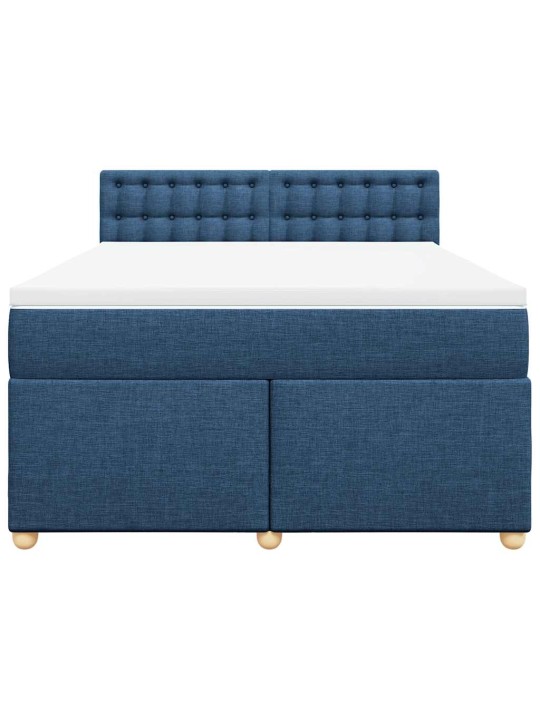 Box spring postel s matrací modrá 140x190 cm textil