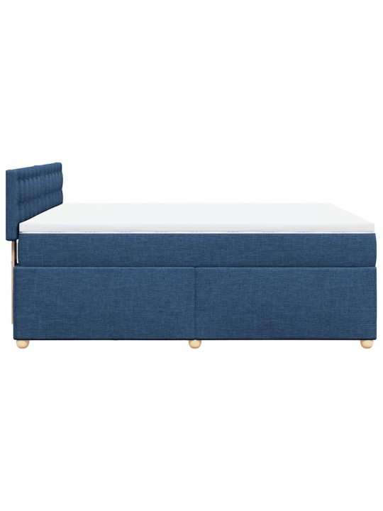 Box spring postel s matrací modrá 140x190 cm textil