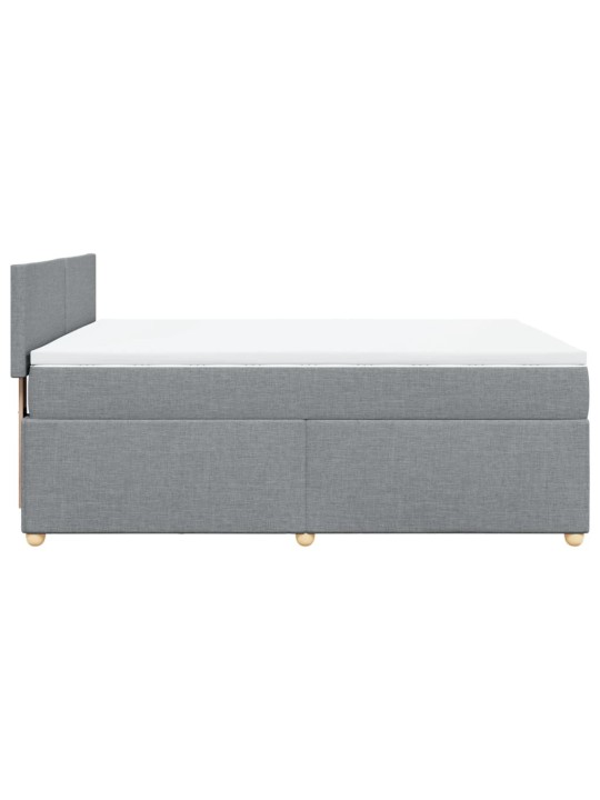 Box spring postel s matrací světle šedá 140 x 200 cm textil