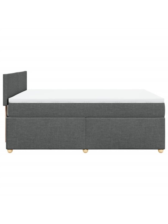 Box spring postel s matrací tmavě šedá 140x200 cm textil
