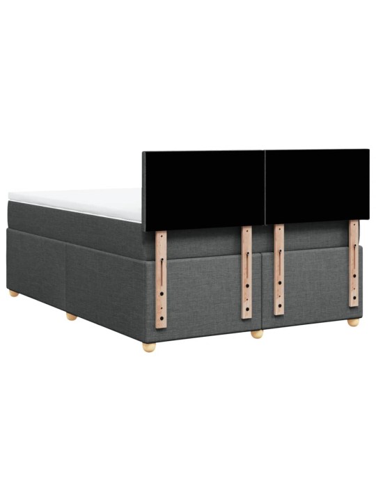 Box spring postel s matrací tmavě šedá 140x200 cm textil
