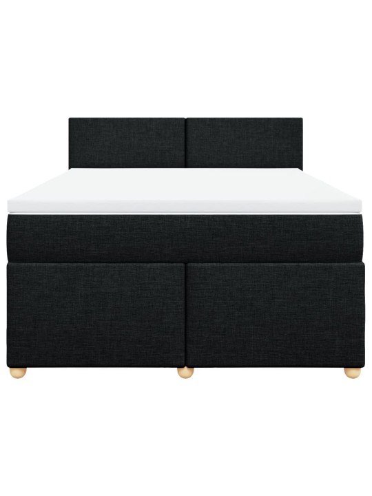 Box spring postel s matrací černá 140x200 cm textil