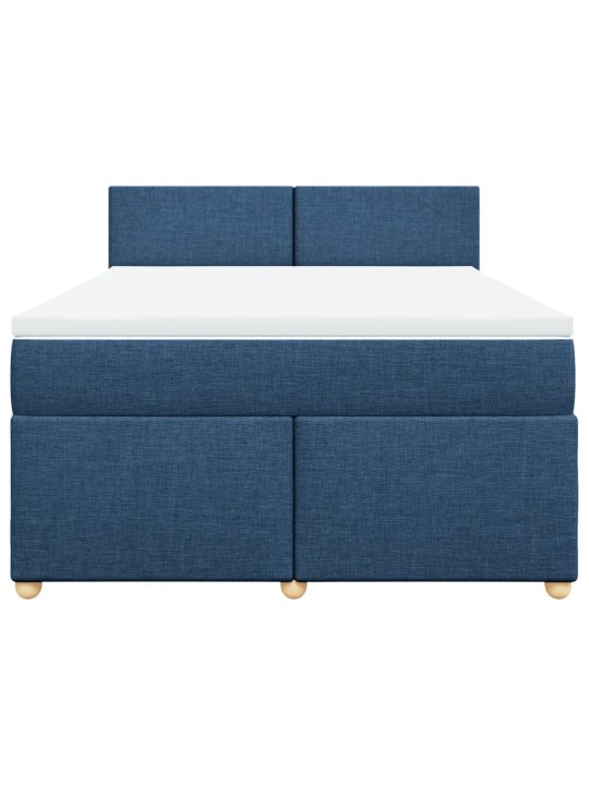 Box spring postel s matrací modrá 140x200 cm textil