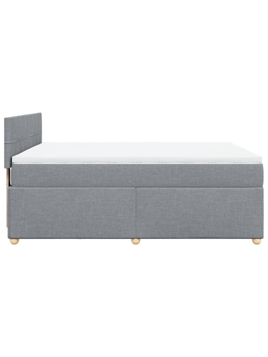 Box spring postel s matrací světle šedá 140 x 200 cm textil