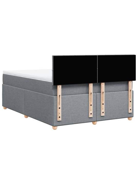 Box spring postel s matrací světle šedá 140 x 200 cm textil